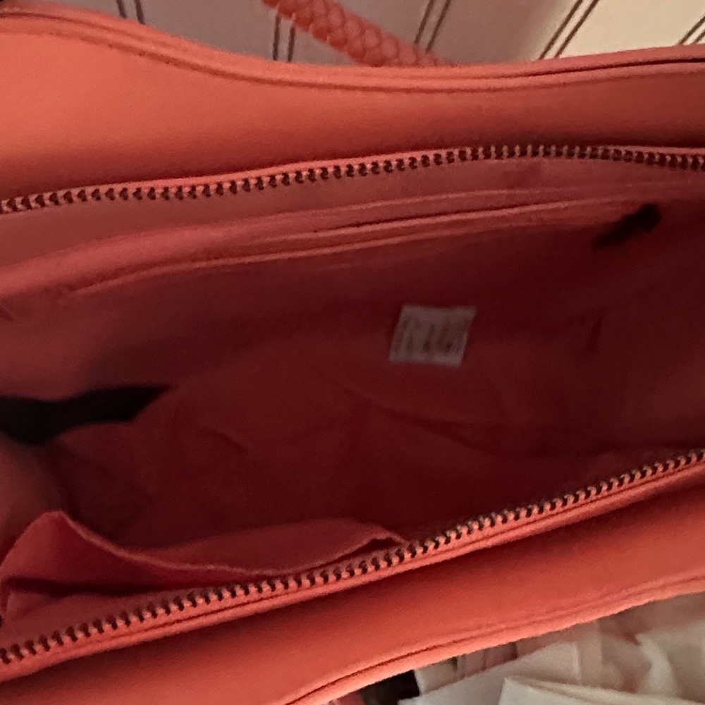 Badgley Mischka Coral Tote with Braided Handles - Picture 4 of 6